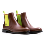 Chelsea Boots Calf Leather // Brown + Yellow (Euro: 45)