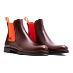 Chelsea Boots Calf Leather // Brown + Orange (Euro: 47)