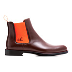 Chelsea Boots Calf Leather // Brown + Orange (Euro: 47)
