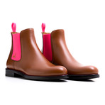 Calf Leather Chelsea Boot // Cognac + Pink (Euro: 43)