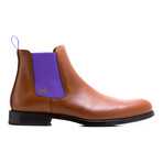 Calf Leather Chelsea Boot // Cognac + Purple (Euro: 43)