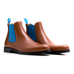 Chelsea Boots Calf Leather // Cognac + Blue (Euro: 39)