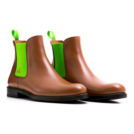 Calf Leather Chelsea Boot // Cognac + Green (Euro: 39)