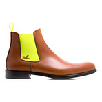 Chelsea Boots Calf Leather // Cognac + Yellow (Euro: 44)