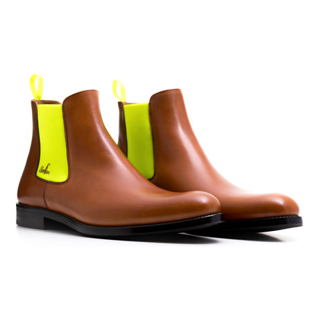 Chelsea Boots Calf Leather // Cognac + Yellow (Euro: 39)