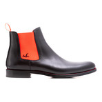 Chelsea Boots Calf Leather // Black + Orange (Euro: 39)