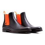 Chelsea Boots Calf Leather // Black + Orange (Euro: 43)