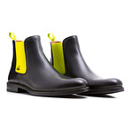 Chelsea Boots Calf Leather // Black + Yellow (Euro: 40)