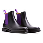 Chelsea Boots Calf Leather // Black + Purple (Euro: 41)