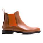 Chelsea Boots Calf Leather // Cognac + Orange (Euro: 42)