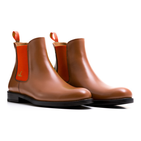 Chelsea Boots Calf Leather // Cognac + Orange (Euro: 39)