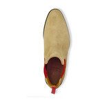 Chelsea Suede Boots // Beige + Red (Euro: 46)