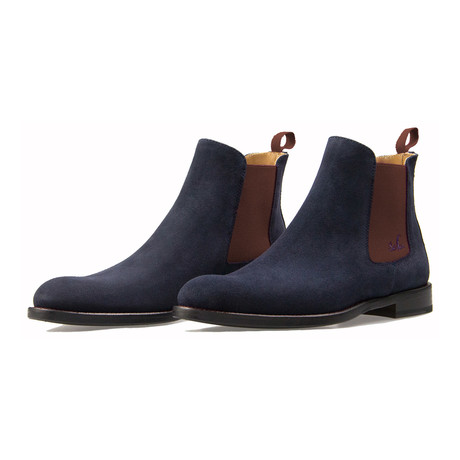 Chelsea Suede Boots // Blue + Brown (Euro: 39)