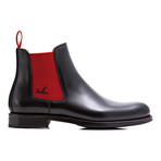 Chelsea Boots Calf Leather // Black + Red (Euro: 44)