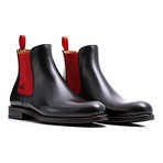 Chelsea Boots Calf Leather // Black + Red (Euro: 39)