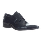 Crackle Patent Lace-Up Brogue // Paint Black (Euro: 40)