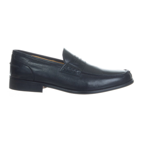 Aged Leather Penny Loafer // Black (Euro: 43)