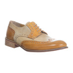 Colorblocked Leather Lug Sole Wingtip Brogue // Tan (Euro: 43)