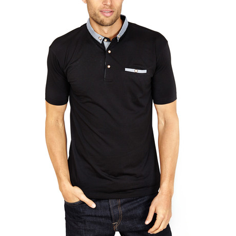 St Lynn // Ilya Polo Shirt // Black (XS)