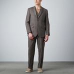 Peak Lapel 3-Piece Suit // Brown (US: 40R)