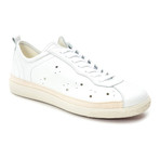 Punched Leather Lace-Up Sneaker // White (Euro: 42)