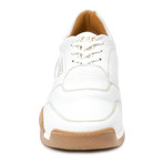 Merlon Sole Leather Lace-Up Sneaker // White + Honey (Euro: 42.5)