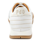 Merlon Sole Leather Lace-Up Sneaker // White + Honey (Euro: 42.5)