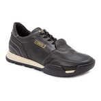 Merlon Sole Leather Lace-Up Sneaker // Black + Black (Euro: 44)