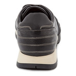 Merlon Sole Leather Lace-Up Sneaker // Black + Black (Euro: 44)