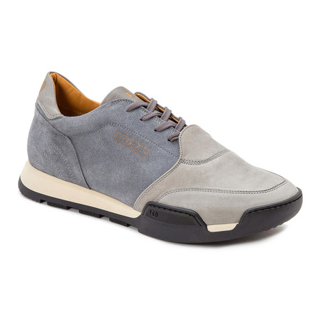 Colorblocked Merlon Sole Suede Lace-Up Sneaker // Grey + Taupe + Beige + Black (Euro: 40)