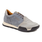 Colorblocked Merlon Sole Suede Lace-Up Sneaker // Grey + Taupe + Beige + Black (Euro: 42)