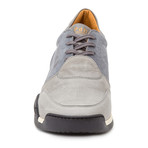 Colorblocked Merlon Sole Suede Lace-Up Sneaker // Grey + Taupe + Beige + Black (Euro: 42)