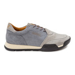 Colorblocked Merlon Sole Suede Lace-Up Sneaker // Grey + Taupe + Beige + Black (Euro: 42)