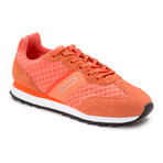 Embossed Mixed Material Lace-Up Sneaker // Fluorescent Orange (Euro: 36)