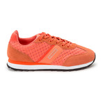 Embossed Mixed Material Lace-Up Sneaker // Fluorescent Orange (Euro: 36)