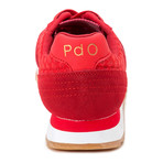 Embossed Mixed Material Lace-Up Sneaker // Red (Euro: 43)
