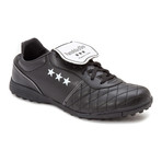 Pantofola d'Oro // Branded Fold-Over Tongue Quilted Sneaker // Black + Black (Euro: 40)