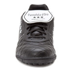 Pantofola d'Oro // Branded Fold-Over Tongue Quilted Sneaker // Black + Black (Euro: 40)