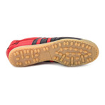 Embroidered Stripe Leather Lace-Up Sneaker // Red + Black (Euro: 41)