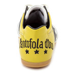 Embroidered Stripe Leather Lace-Up Sneaker // Yellow + White + Black (Euro: 42.5)