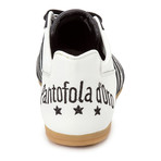 Embroidered Stripe Leather Lace-Up Sneaker // White + Black (Euro: 43.5)