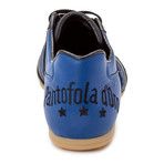 Embroidered Stripe Leather Lace-Up Sneaker // Blue + Black (Euro: 43.5)