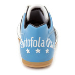 Embroidered Stripe Leather Lace-Up Sneaker // Sky + White + Black (Euro: 44)