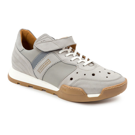 Strapped Lace-Up Perforated Nubuck Sneaker // Grey (Euro: 40)