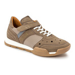 Strapped Lace-Up Perforated Nubuck Sneaker // Brown (Euro: 44)