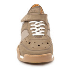 Strapped Lace-Up Perforated Nubuck Sneaker // Brown (Euro: 44)