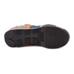 Strapped Colorblock Perforated Mixed Leather Sneaker // Taupe + Teal + Orange + Red (Euro: 39)