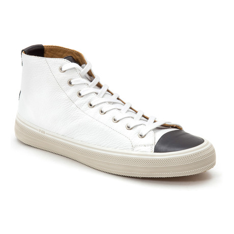 Captoe Lace-Up Hi-Top // White + Black (Euro: 43)