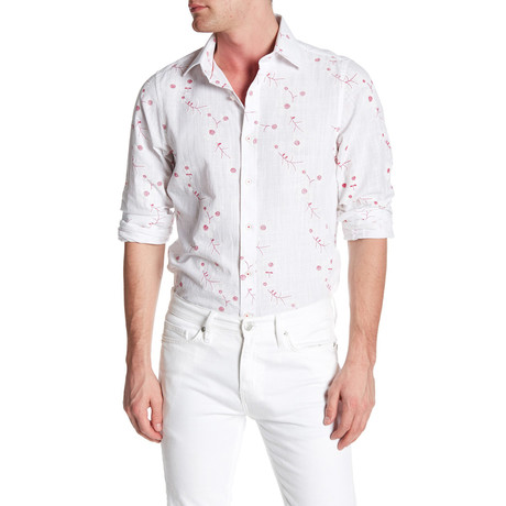 Cherry Blossom Roll Up Linen Shirt // White (XS)