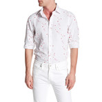 Cherry Blossom Roll Up Linen Shirt // White (L)